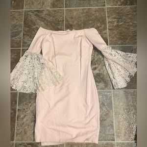 Off shoulder Light Pink Bar III body con dress
